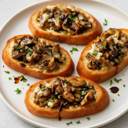 Appetizer: Italy – Piedmont – Crostini ai Porcini e Castelmagno recipe