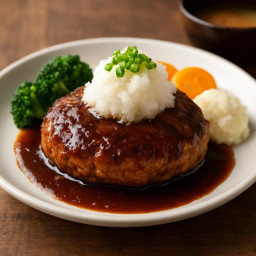 Entree: Japan – ハンバーグ ➤ Hanbāgu (Japanese-style Hamburg steak) recipe
