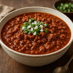 Entree: United States – Texas – Texas Chili (Chili con Carne, no beans) (Texas-style beef chili without beans) recipe