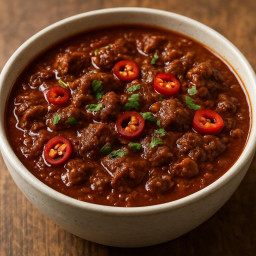 Entree: United States – Texas – Texas Chili con Carne (Classic Texas Chili) (Chili with beef and chilies (Texas style, typically without beans)) recipe