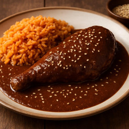 Entree: Mexico – Puebla – Mole Poblano with Chicken (Poblano mole (chicken in a rich chocolate‑and‑chili sauce)) recipe