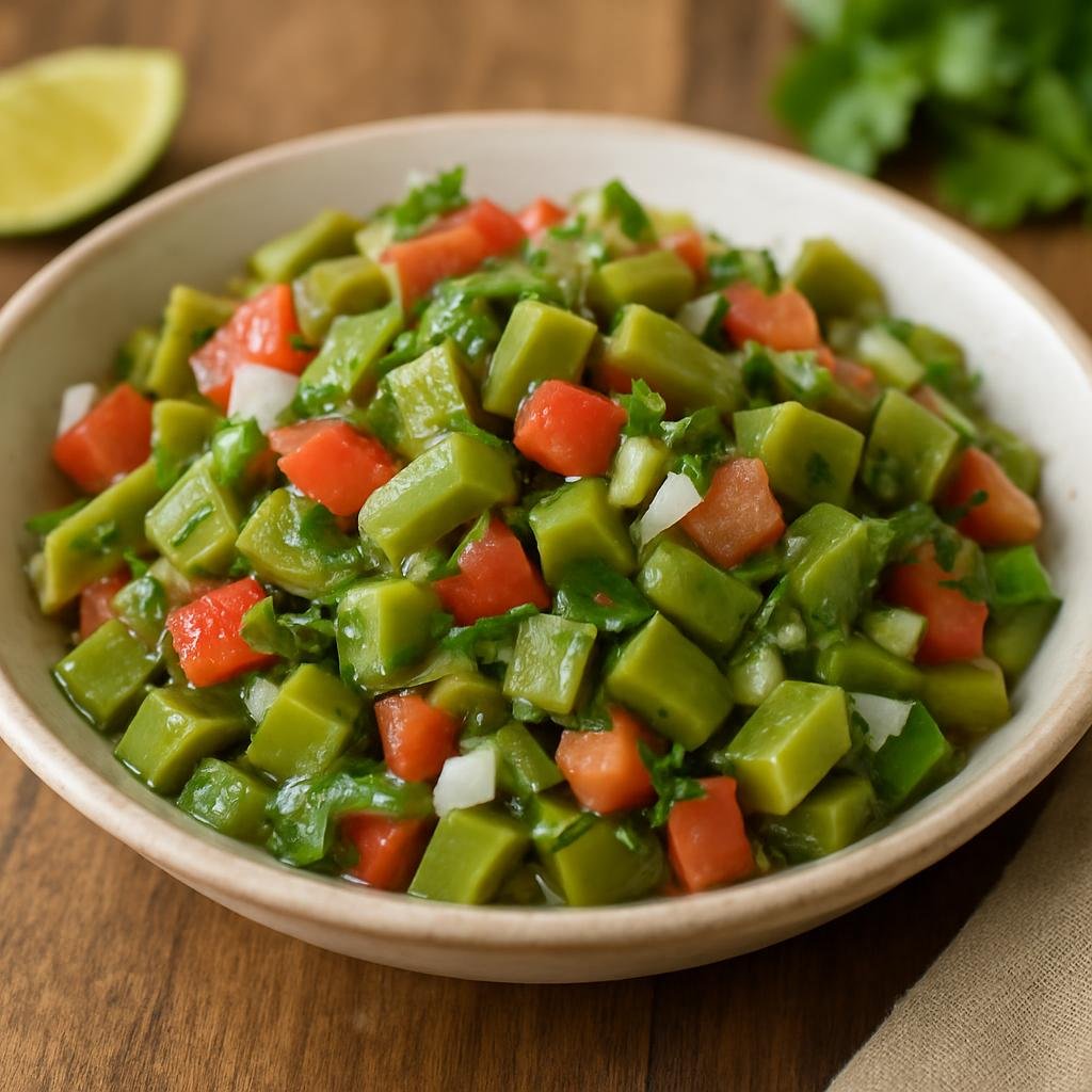 Salad: Mexico – Puebla – Ensalada de Nopalitos (Nopal Cactus Salad) recipe