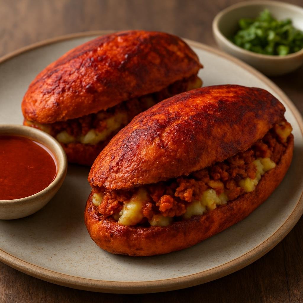 Entree: Mexico – Mexico State, Central Mexico – Pambazos (Dipped and Fried Sandwiches) recipe