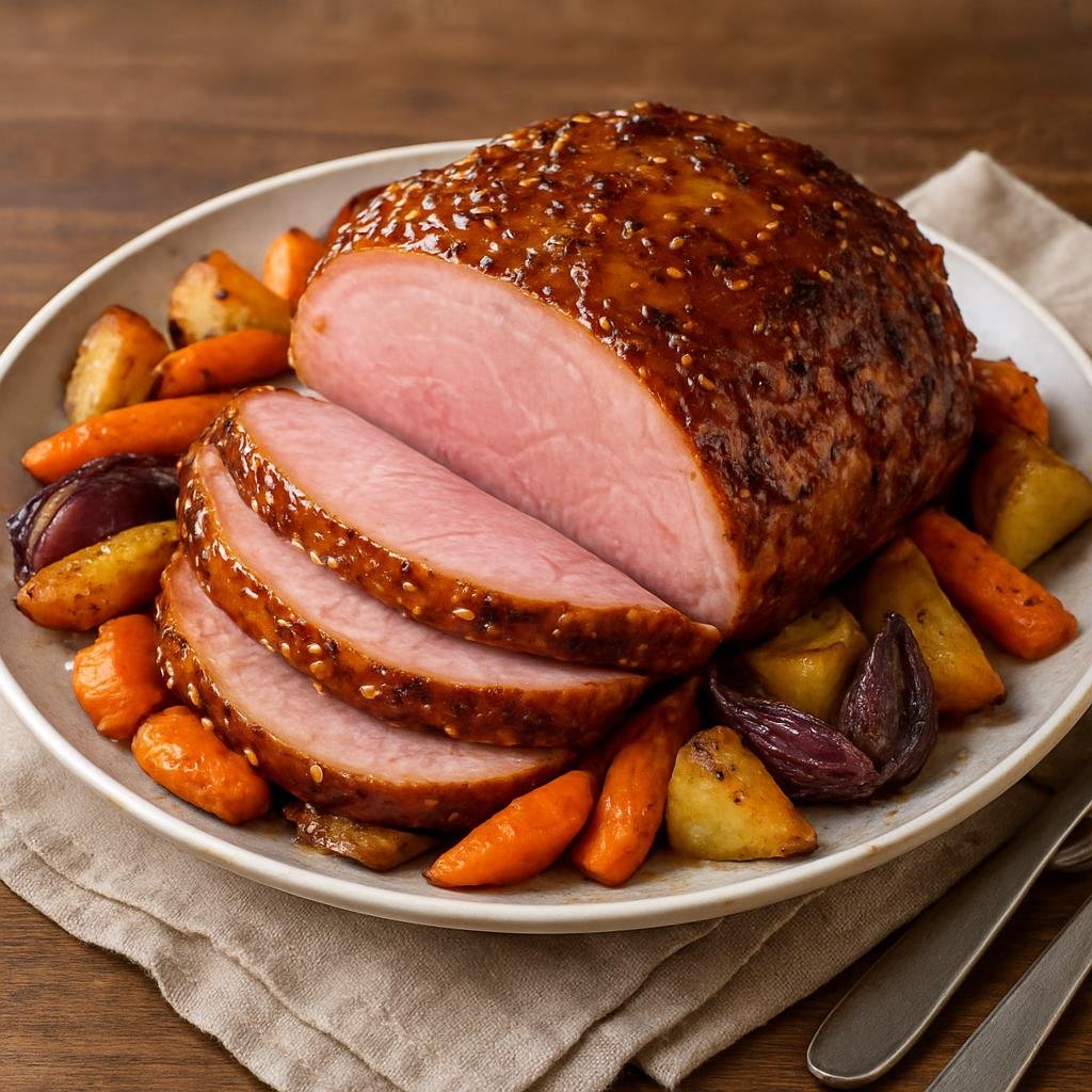 Entree: United States – New Hampshire, New England – Maple Mustard Glazed Ham recipe