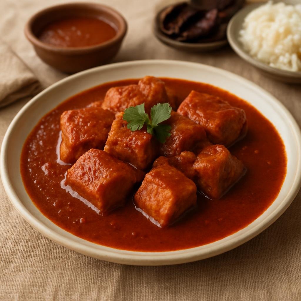 Entree: Mexico – Chihuahua, Northern Mexico – Asado de Puerco (Pork in Red Chile Sauce) recipe