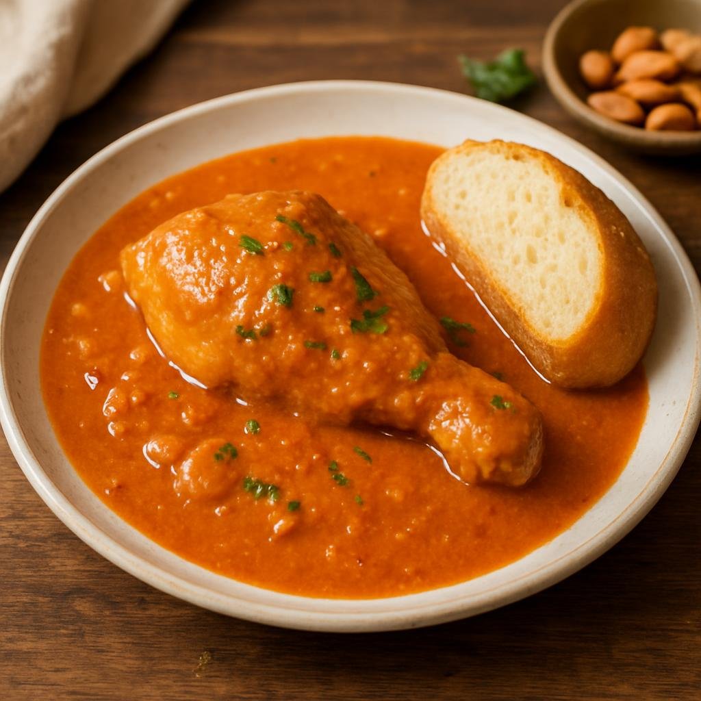 Entree: Mexico – Puebla, Central Mexico – Pollo en Salsa de Almendra (Chicken in Almond Sauce) recipe