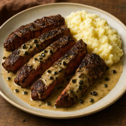 Entree: France – Île-de-France – Onglet au Poivre (Peppercorn hanger steak) recipe