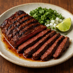 Entree: Mexico – Carne Asada (Hanger Steak) (Grilled marinated hanger steak) recipe