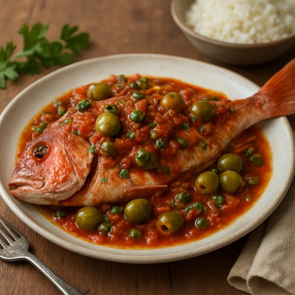 Entree: Mexico – Veracruz (Gulf Coast Mexico) – Huachinango a la Veracruzana recipe