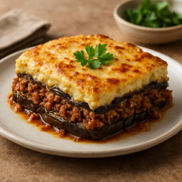 Entree: Greece – Μουσακάς ➤ Moussakás (Eggplant and meat casserole) recipe