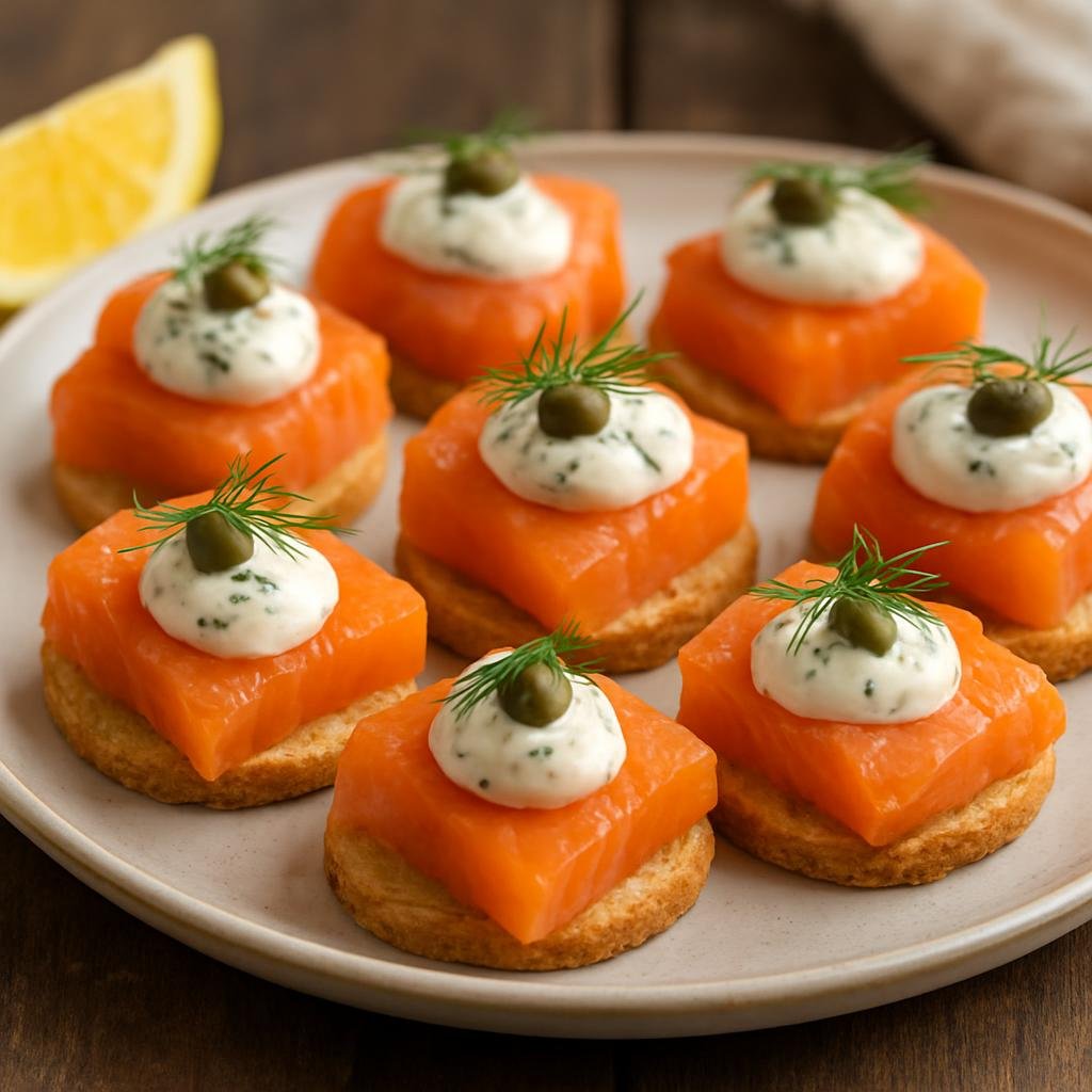 Appetizer: Canada – New Brunswick (Atlantic Canada) – New Brunswick Smoked Salmon Bites recipe