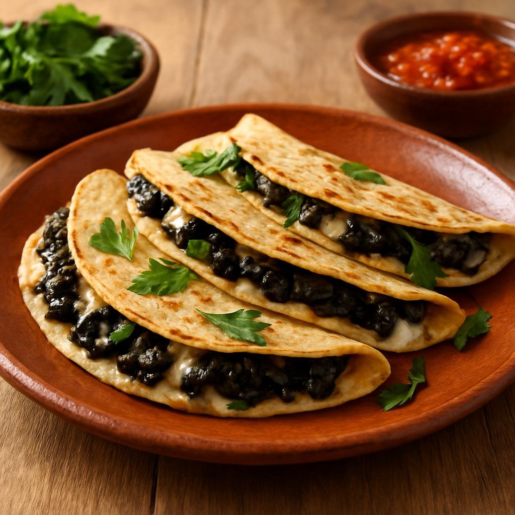 Appetizer: Mexico – Mexico State (Central Mexico) – Quesadillas de Huitlacoche recipe