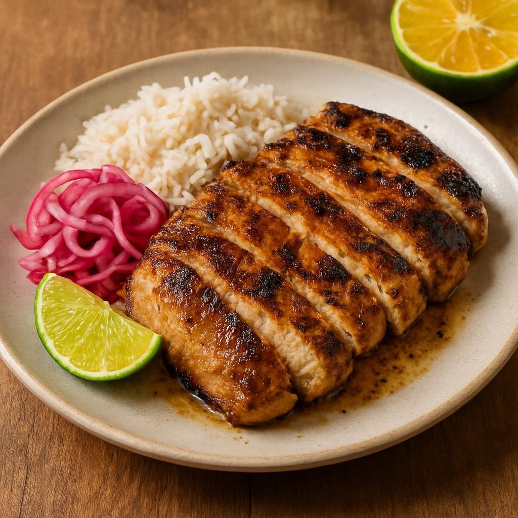 Entree: Mexico – Campeche, Yucatan Peninsula – Poc Chuc (Grilled Citrus Pork) recipe