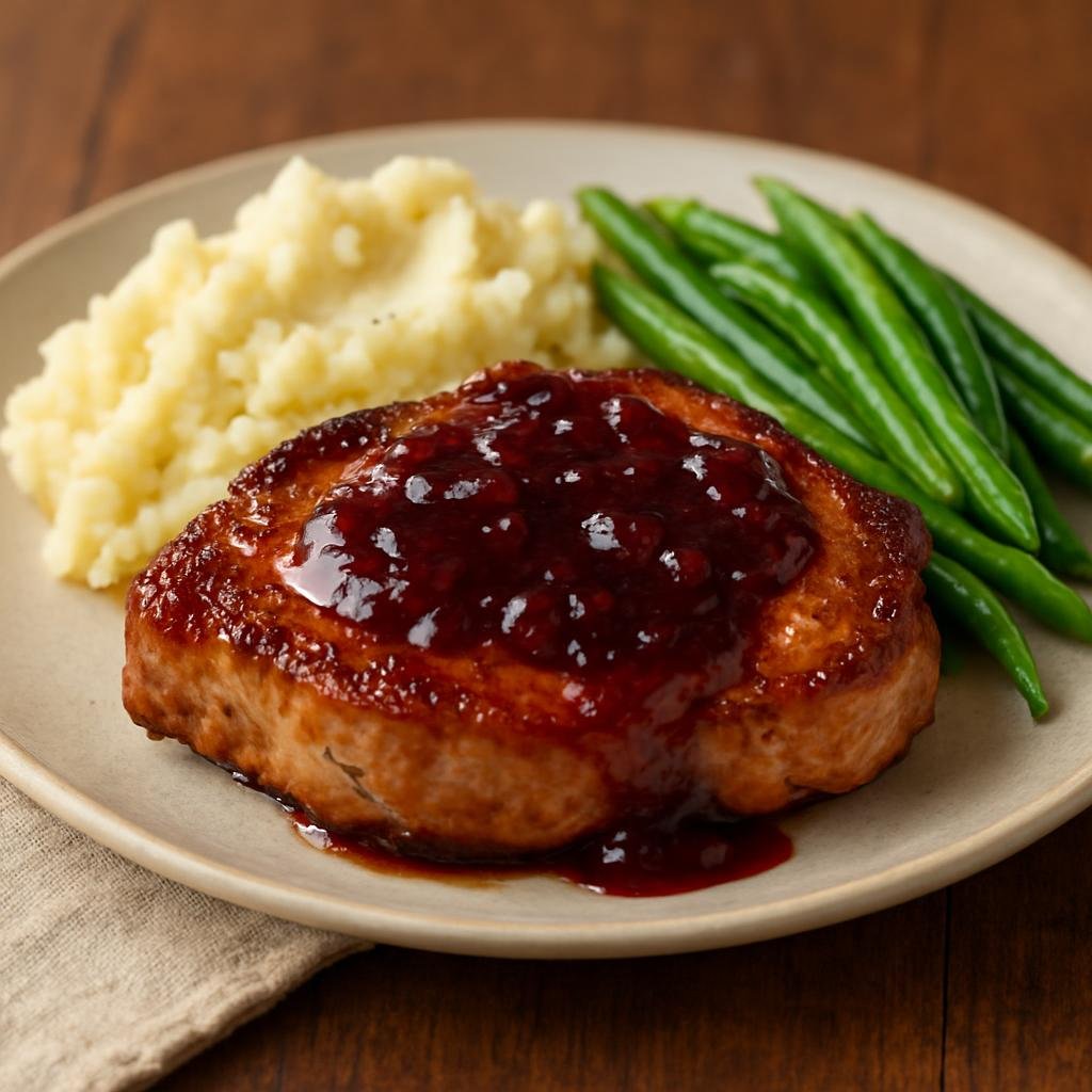 Entree: United States – Great Plains United States (North Dakota) – Chokecherry Glazed Pork Chops recipe