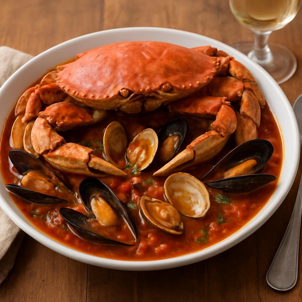 Entree: United States – Pacific Northwest (Oregon) – Dungeness Crab Cioppino recipe