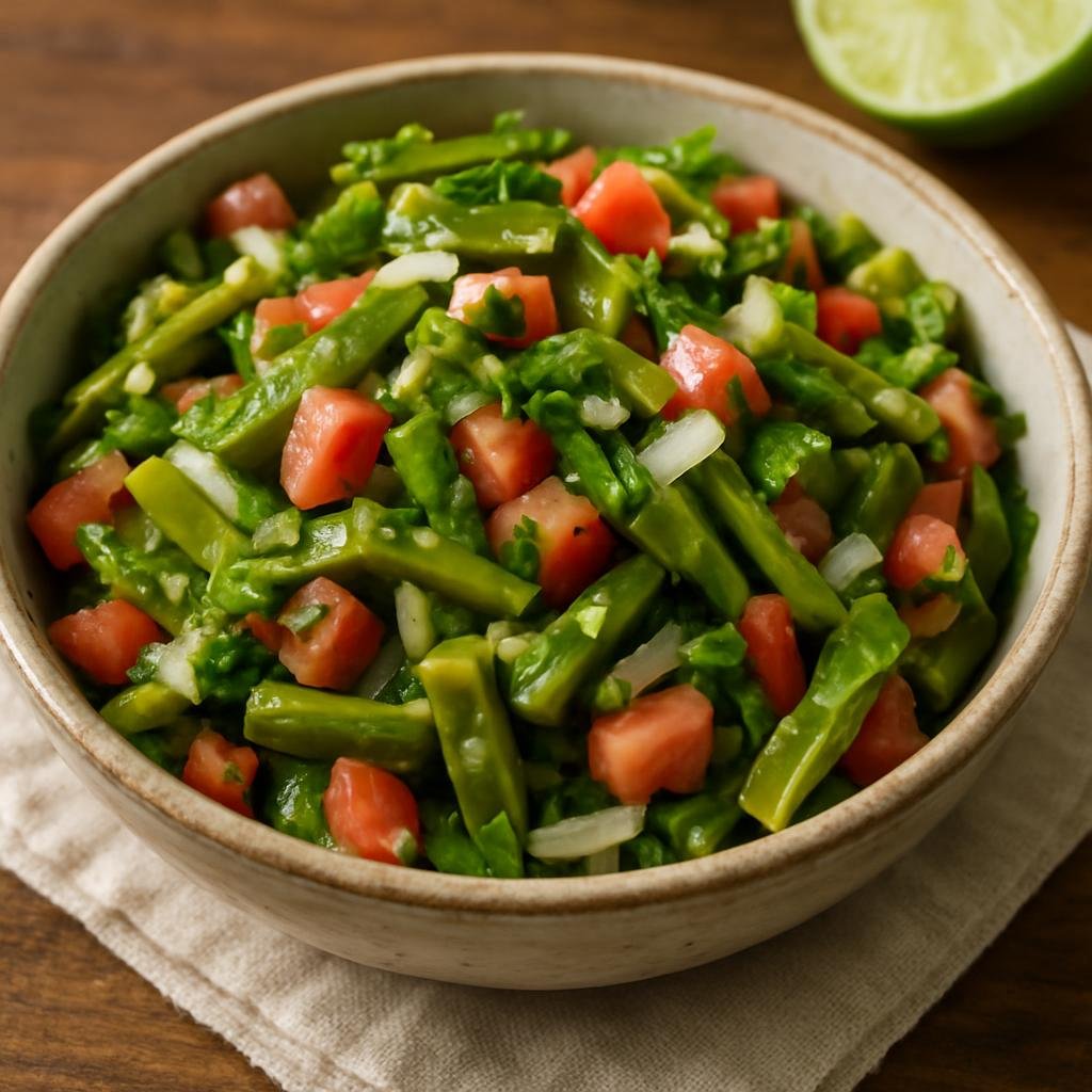 Salad: Mexico – Aguascalientes, Bajio Mexico – Ensalada de Nopalitos (Nopal Cactus Salad) recipe