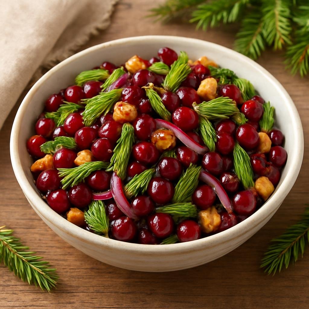 Salad: Canada – Yukon – Yukon Cranberry and Spruce Tip Salad recipe