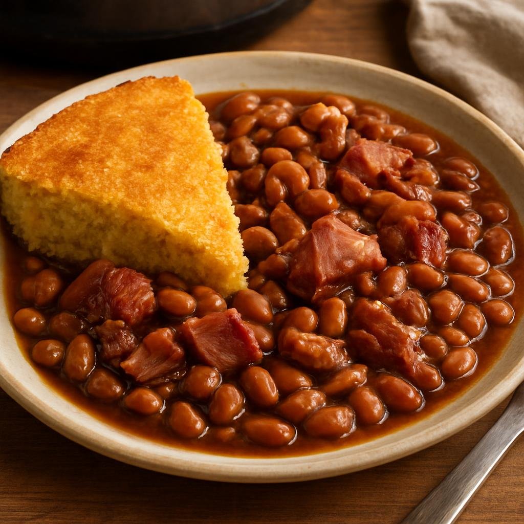 Entree: United States – West Virginia – West Virginia Cornbread and Beans recipe
