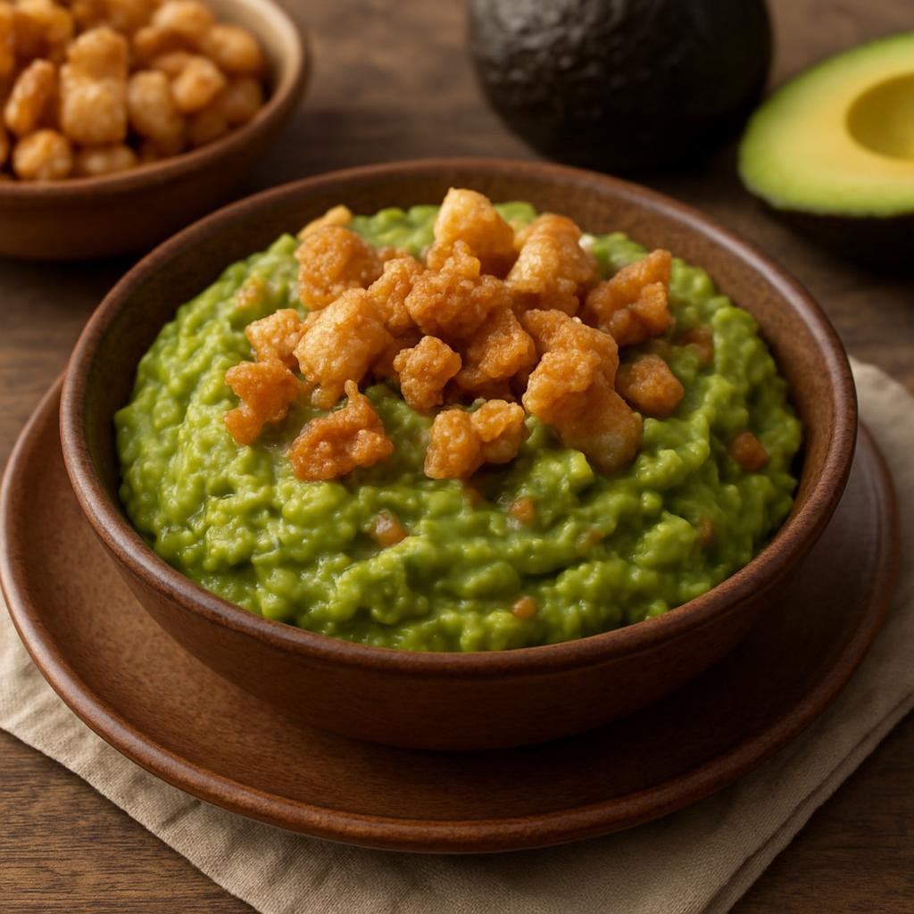 Side Dish: Mexico – Michoacan – Guacamole con Chicharron recipe