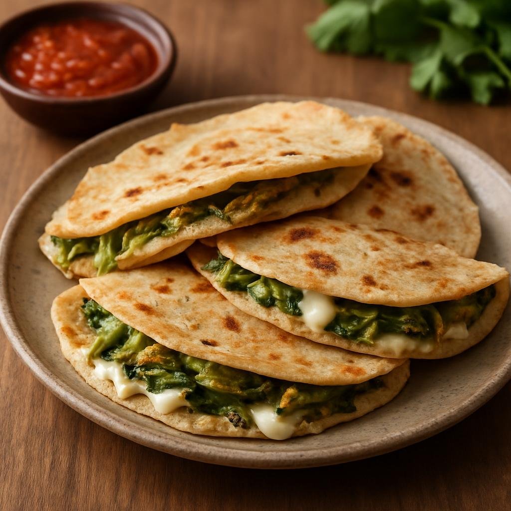Appetizer: Mexico – Hidalgo, Central Mexico – Quesadillas de Flor de Calabaza (Squash Blossom Quesadillas) recipe