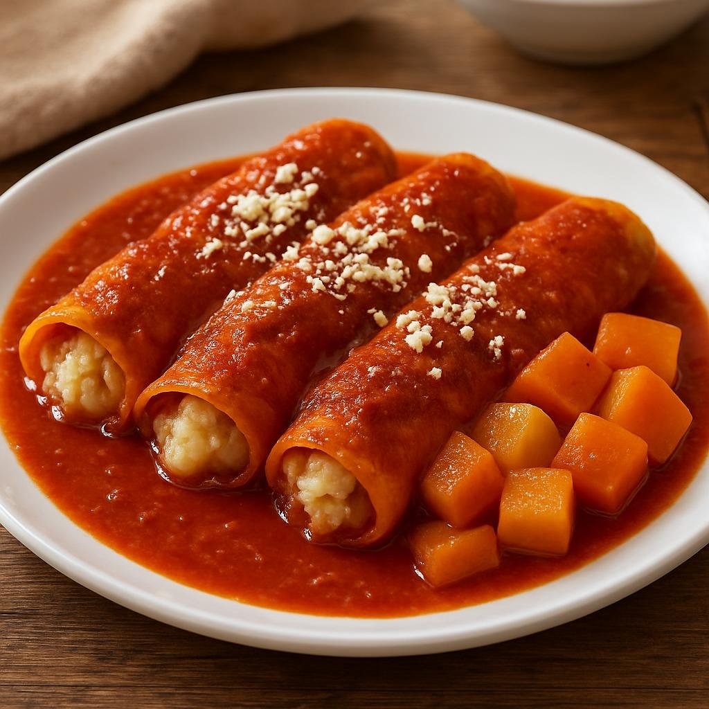 Entree: Mexico – Guanajuato, Bajio Mexico – Enchiladas Mineras (Miner's Enchiladas) recipe