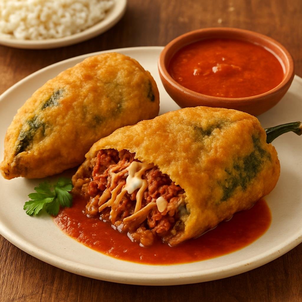 Entree: Mexico – Central Mexico / Morelos – Chiles Rellenos de Morelos (Morelos-style Stuffed Chiles) recipe