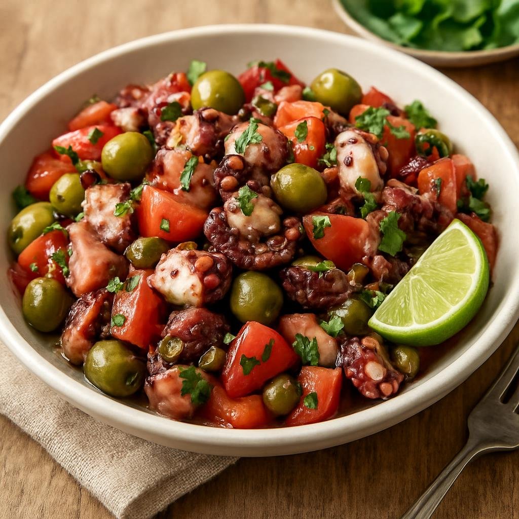 Salad: Mexico – Veracruz – Ensalada de Pulpo a la Veracruzana (Veracruz-style Octopus Salad) recipe