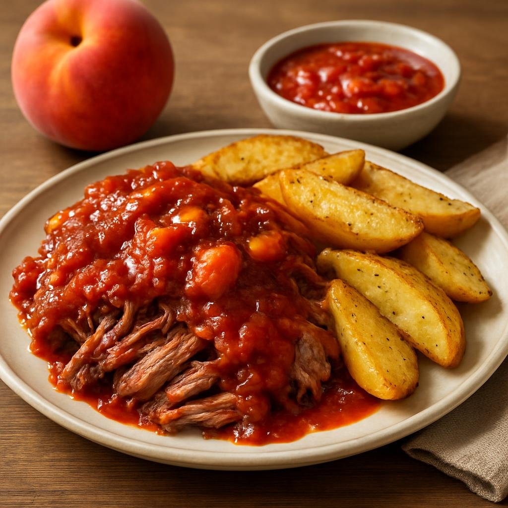 Entree: United States – Delaware / Mid-Atlantic United States – Delaware Peach BBQ Pork recipe