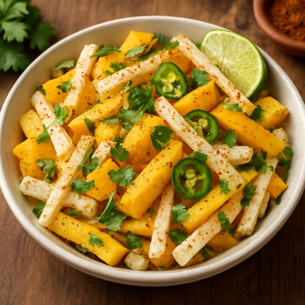 Salad: Mexico – Nayarit (Pacific Coast Mexico) – Ensalada de Jícama y Mango (Jicama and Mango Salad) recipe