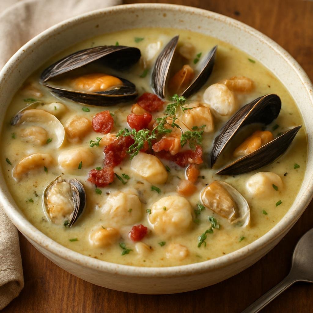 Entree: Canada – Atlantic Canada (Nova Scotia) – Seafood Chowder recipe
