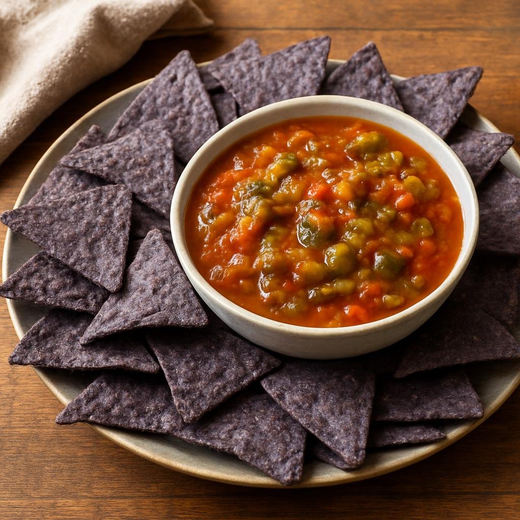 Appetizer: United States – New Mexico / Southwestern United States – Blue Corn Tortilla Chips with Salsa recipe