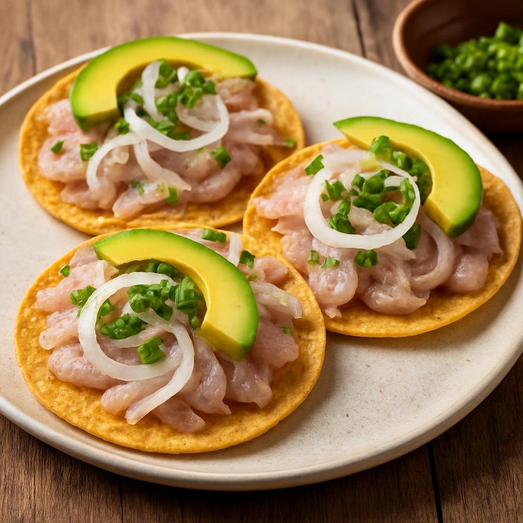Appetizer: Mexico – Pacific Coast Mexico — Guerrero – Tostadas de Tiritas (Thin Fish Tostadas) recipe