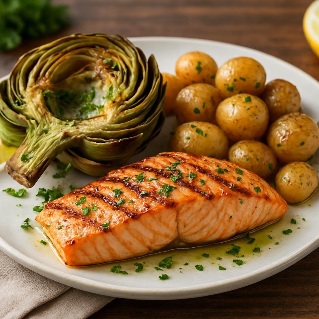 Entree: United States – California Cuisine – Grilled Artichokes recipe