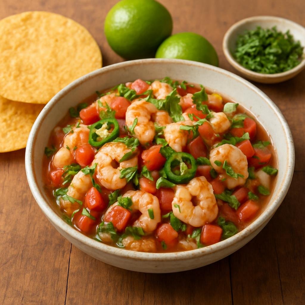 Entree: Mexico – Sinaloa (Pacific Coast Mexico) – Ceviche Sinaloense (Sinaloa-style Ceviche) recipe