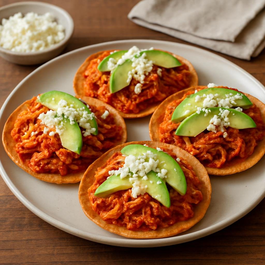 Appetizer: Mexico – Queretaro, Bajio Mexico – Tostadas de Tinga Queretanas recipe