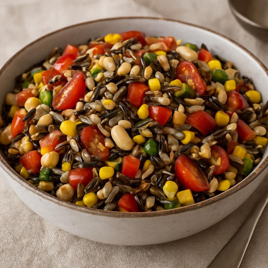 Salad: United States – North Dakota (Great Plains United States) – Bean Salad with Wild Rice recipe