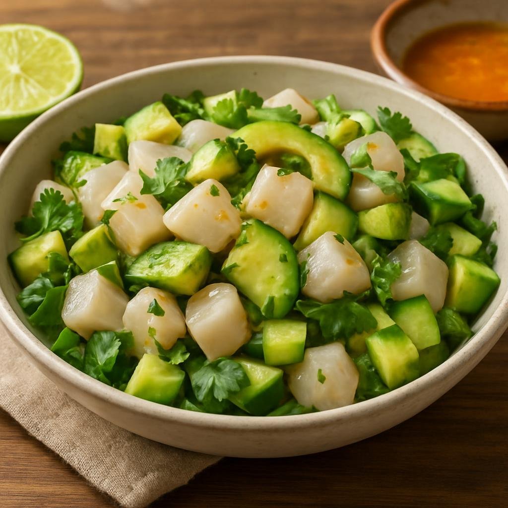 Salad: Mexico – Sinaloa, Pacific Coast Mexico – Ensalada de Callo de Hacha recipe