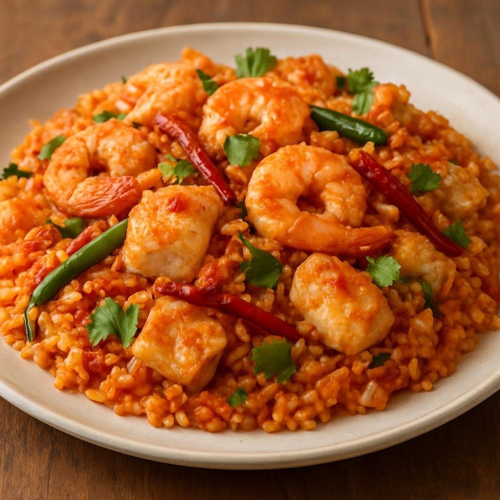 Side Dish: Mexico – Colima, Western Mexico – Arroz a la Tumbada Colimense (Colima-style Seafood Rice) recipe
