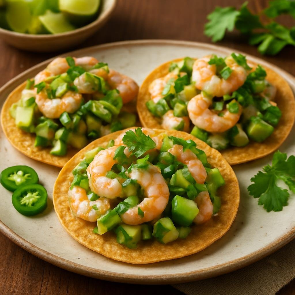 Appetizer: Mexico – Tabasco, Gulf Coast Mexico – Tostadas de Camarón recipe