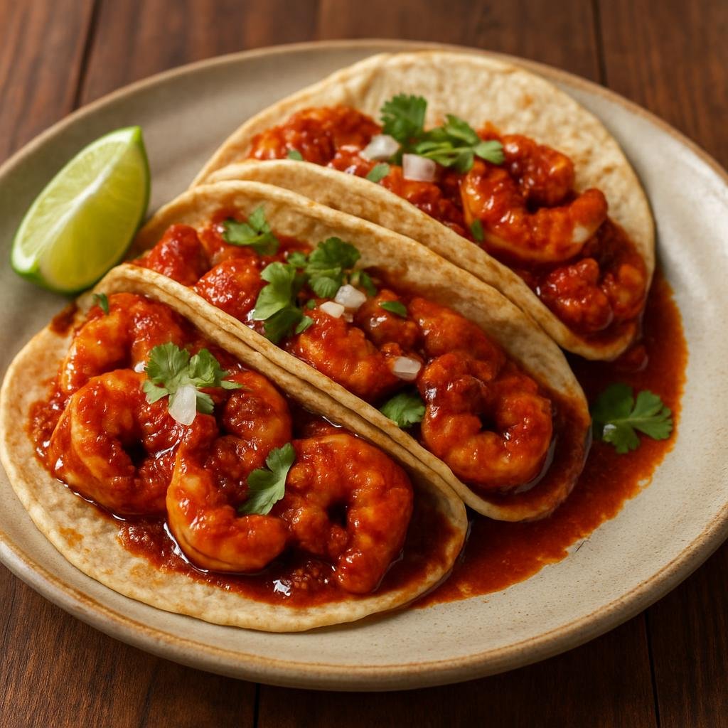 Entree: Mexico – Guerrero, Pacific Coast Mexico – Tacos de Camarón a la Diabla (Deviled Shrimp Tacos) recipe