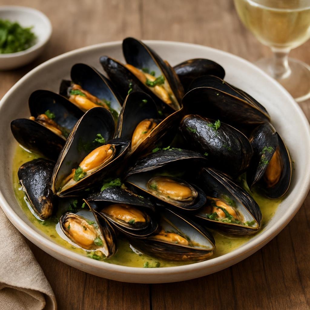 Appetizer: Canada – Nova Scotia (Atlantic Canada) – Nova Scotia Mussels with Garlic Butter recipe