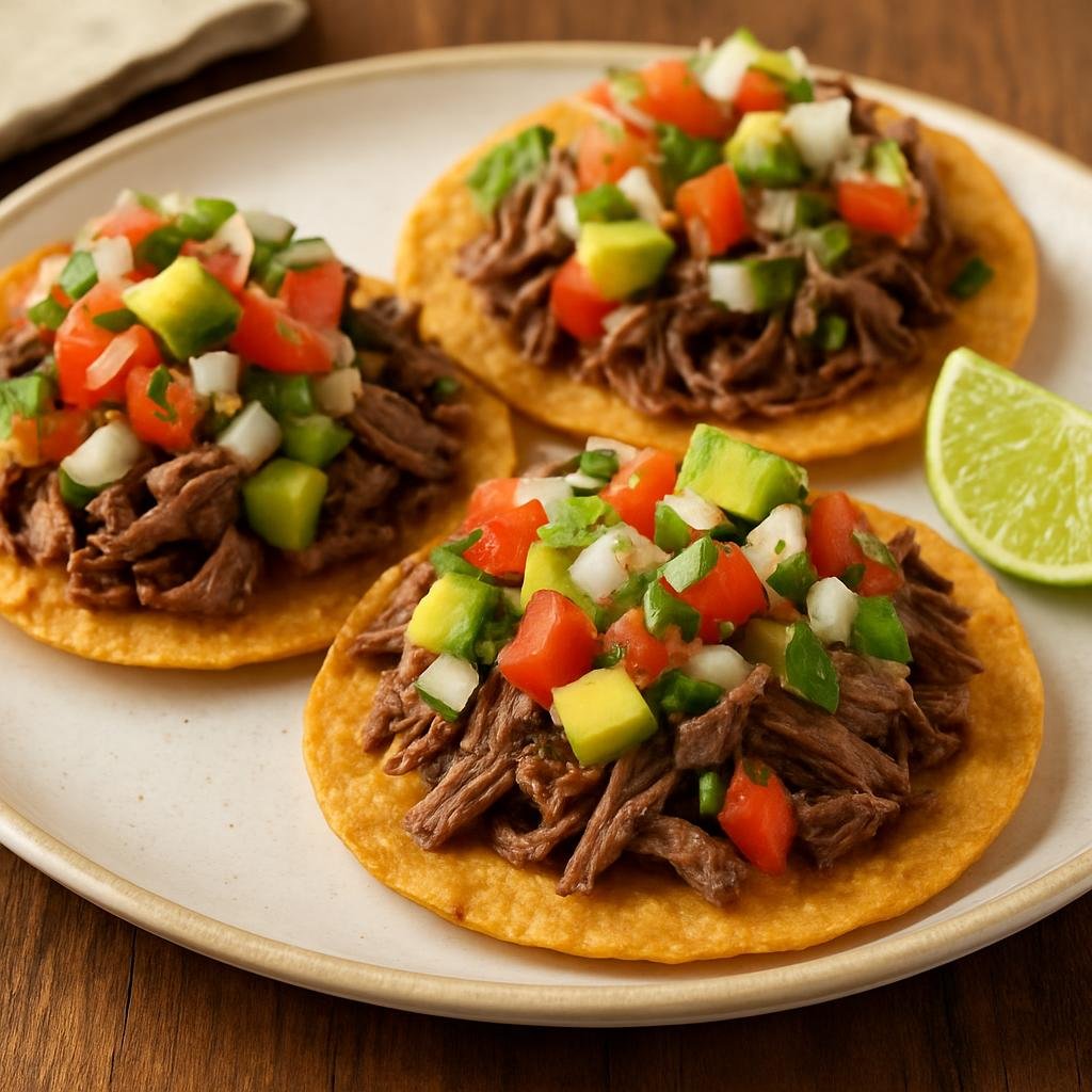 Appetizer: Mexico – Nuevo Leon / Northern Mexico – Tostadas de Salpicón recipe