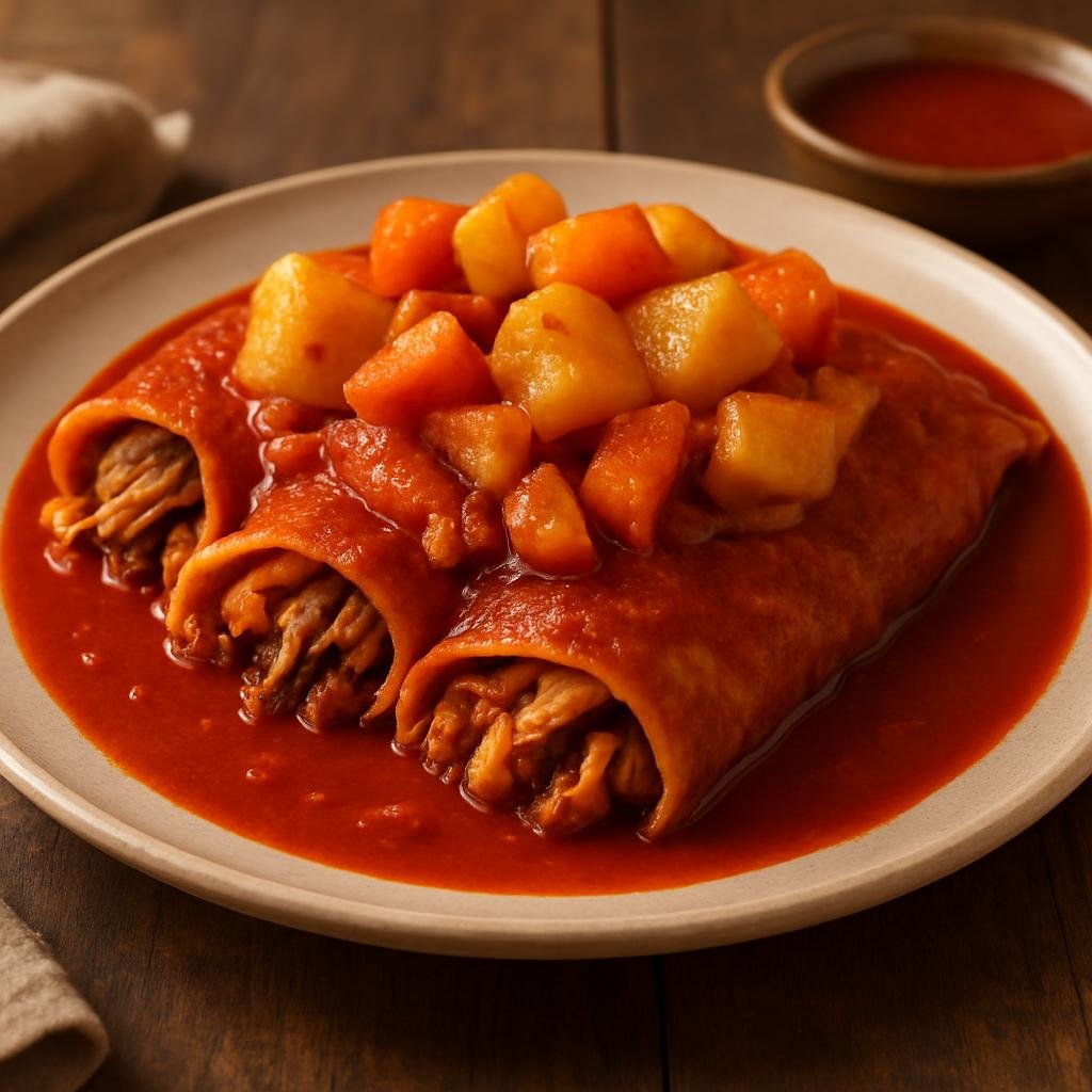 Entree: Mexico – Michoacan (Western Mexico) – Enchiladas Placeras recipe
