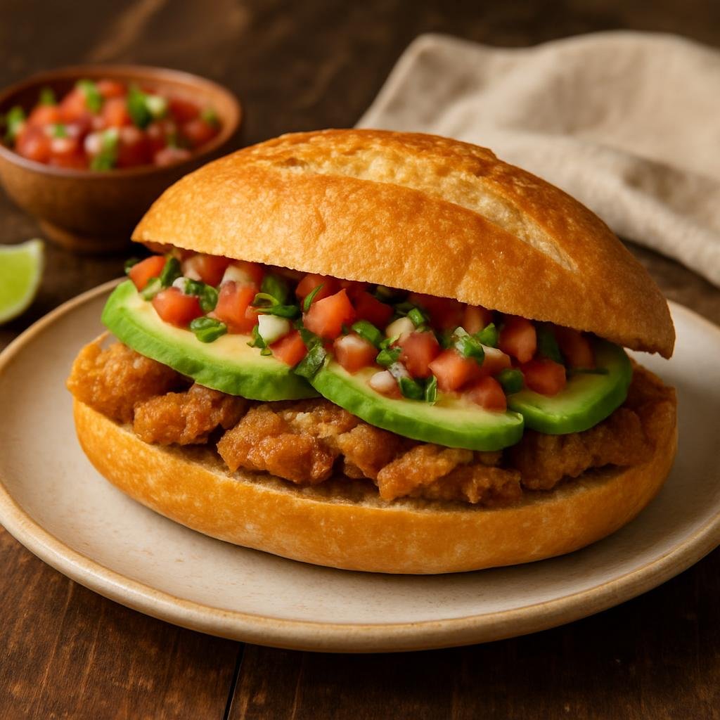 Appetizer: Mexico – Guanajuato, Bajio Mexico – Guacamayas (Bolillo Sandwich with Chicharrón) recipe