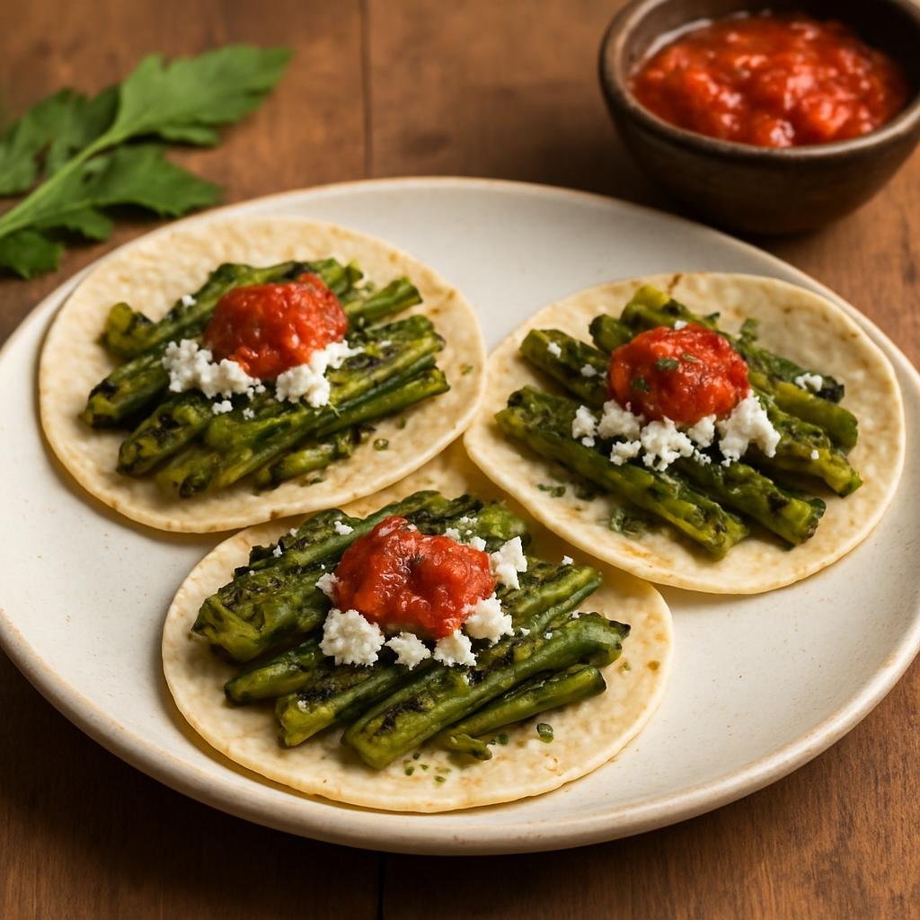 Appetizer: Mexico – Tlaxcala – Tacos de Nopal (Cactus Tacos) recipe