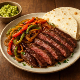 Entree: United States – Texas – Tex-Mex Hanger Steak Fajitas recipe