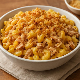 Entree: United States – Stovetop Tuna Mac 'n' Cheese with Crispy Breadcrumbs recipe