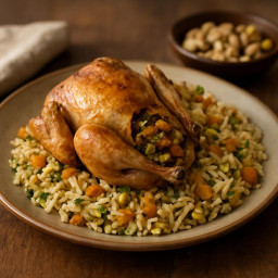 Entree: Morocco – Maghreb – سمان محشي بالمشمش والفستق ➤ Siman mahshi bil-mishmish wa al-fustuq (Quail stuffed with apricot and pistachio) recipe