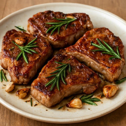 Entree: United Kingdom – England – Pan-Seared Lamb Shoulder Chops with Rosemary and Garlic recipe
