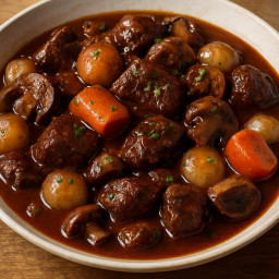 Entree: France – Bourgogne (Burgundy) – Boeuf Bourguignon (Beef braised in red Burgundy wine) recipe